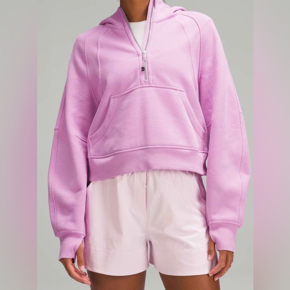 Women’s Lululemon Oversized Half-zip Scuba Hoodie- Dahlia Mauve - Picture 1 of 10
